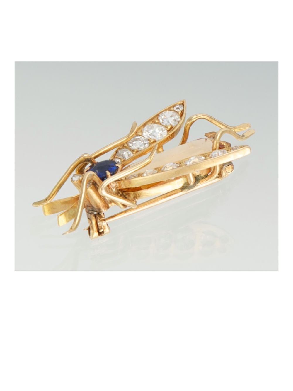 Insect Pin Bee Fly Brooch Topaz Diamond Sapphire Collectable Antique Victorian - Picture 5 of 5